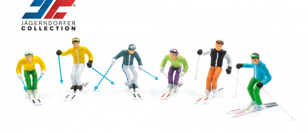 JC54400 6 Figuren stehend mit Skistöcken