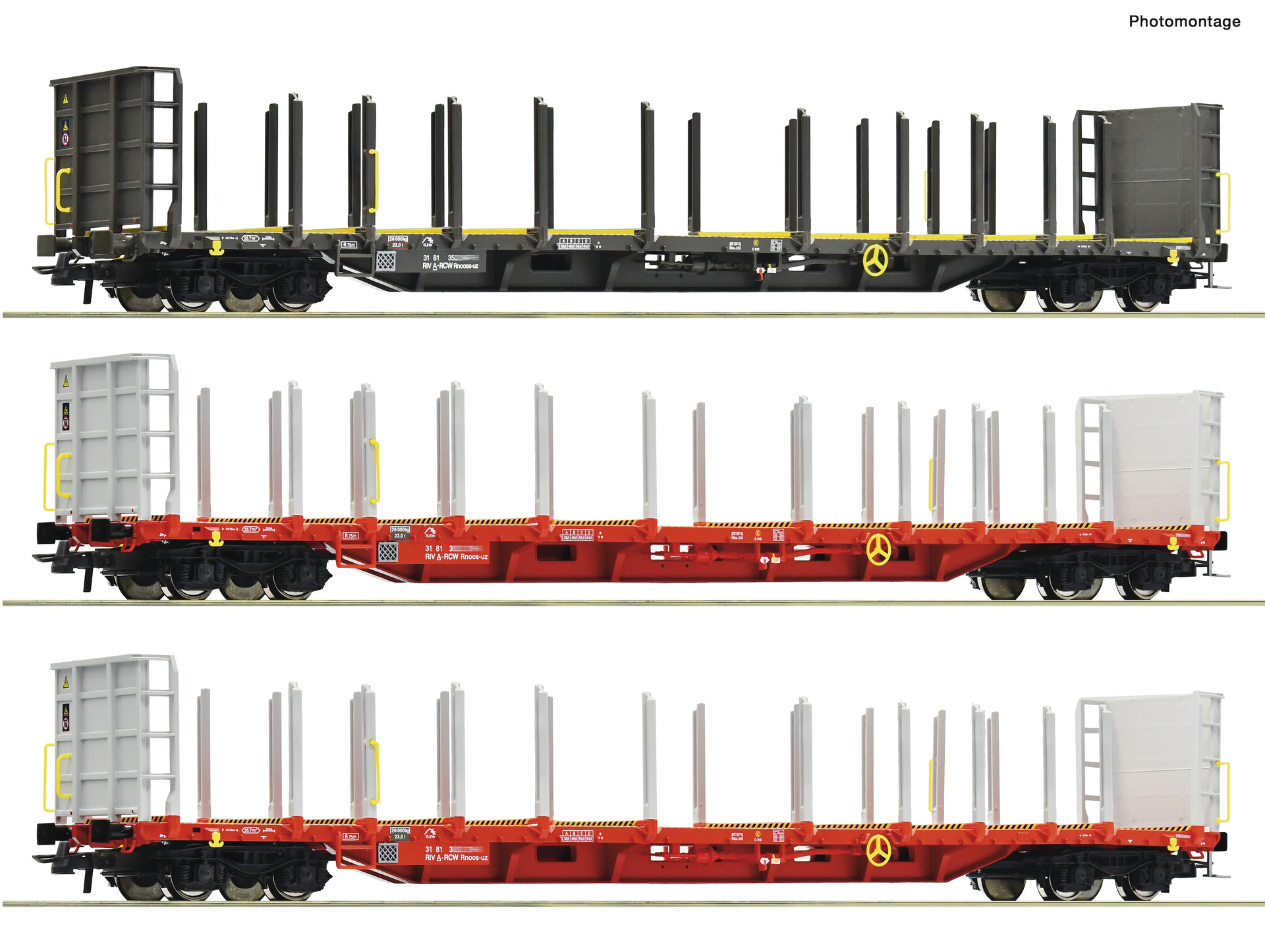 6600371 ÖBB Rungenwagen-Set Rnoos-uz 3-tlg. Ep.6