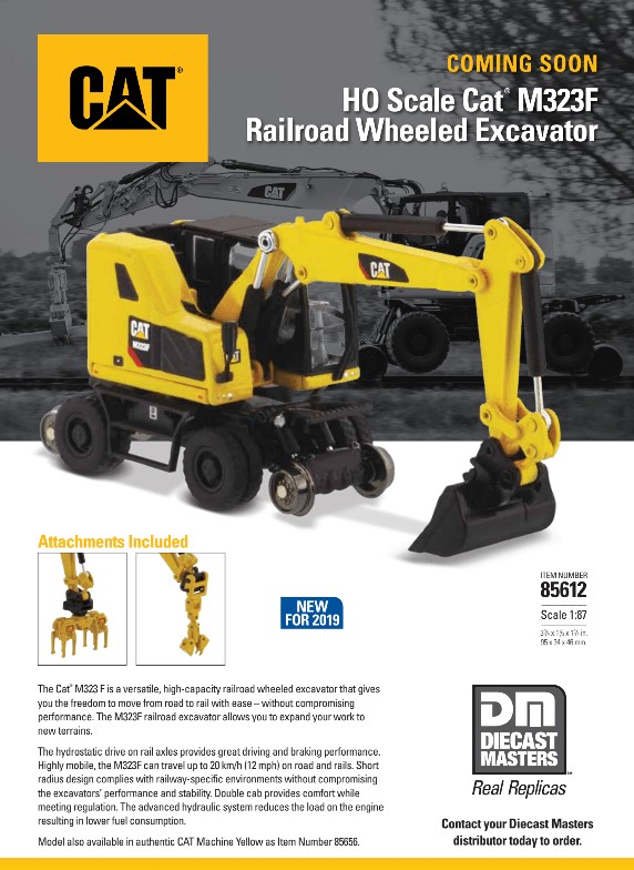 DM Diecast Masters 85612 Cat M323F Rail / Zweiwegebagger