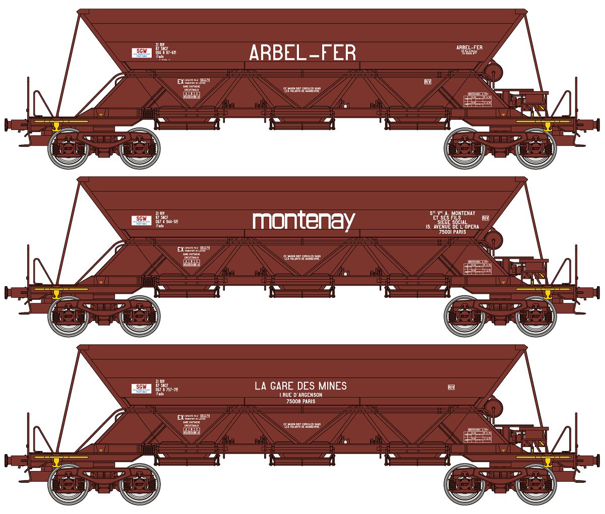 NW-266 SNCF Selbstentladewagen-Set 3-tlg. Ep.4