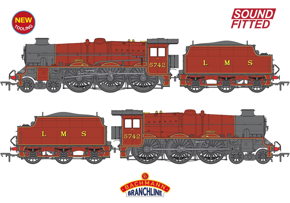 35-975SF LMS Jubliee with Double Chimney & Rivet