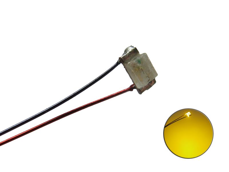 50372 LED SMD 0603 mit Kupferlackdraht gelb