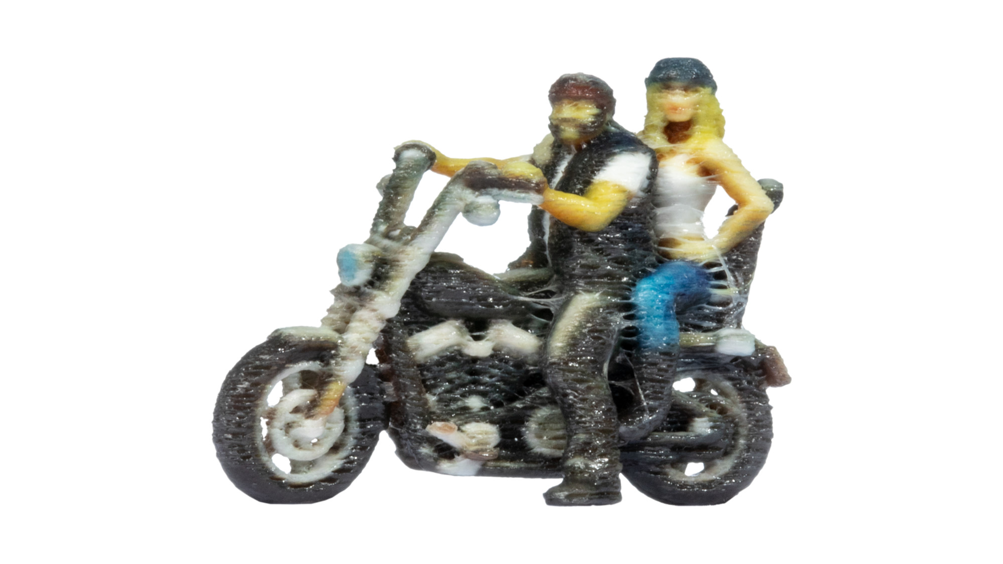 10904 Chopper mit Rocker und Sozia stehend