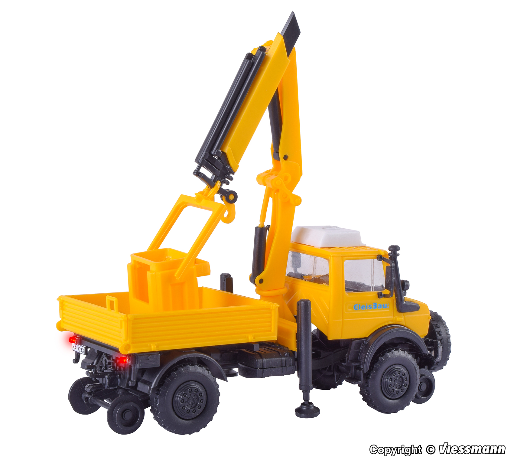 Kibri 14991 Zweiwege UNIMOG GleisBau mit Arbeitskran