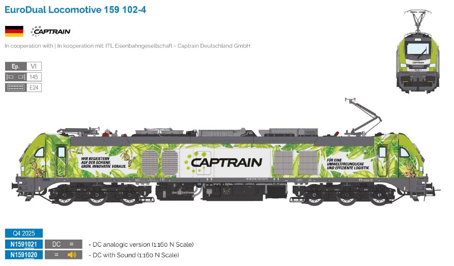Sudexpress N1591020 ITL / Captrain Hybridlok BR 159 Ep.6