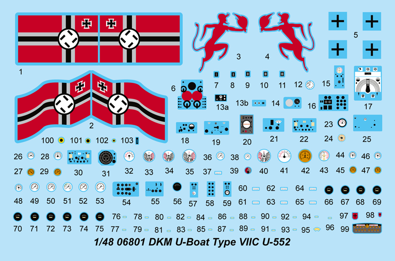 Trumpeter 756801 DKM U-Boat Type VIIC U-552 06801