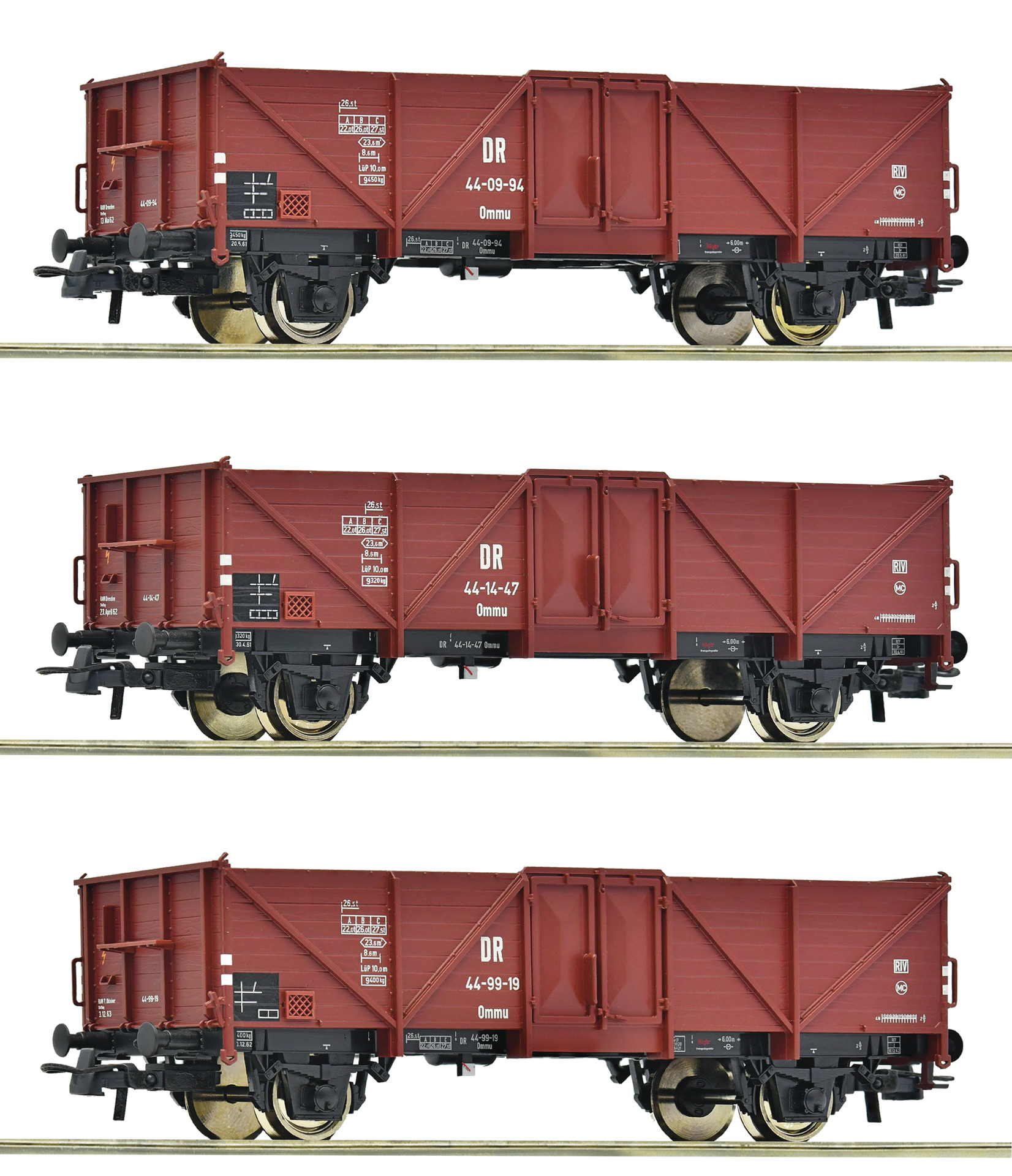 6600115 DR offene Güterwagen Ommu Set 3tlg. Ep.3