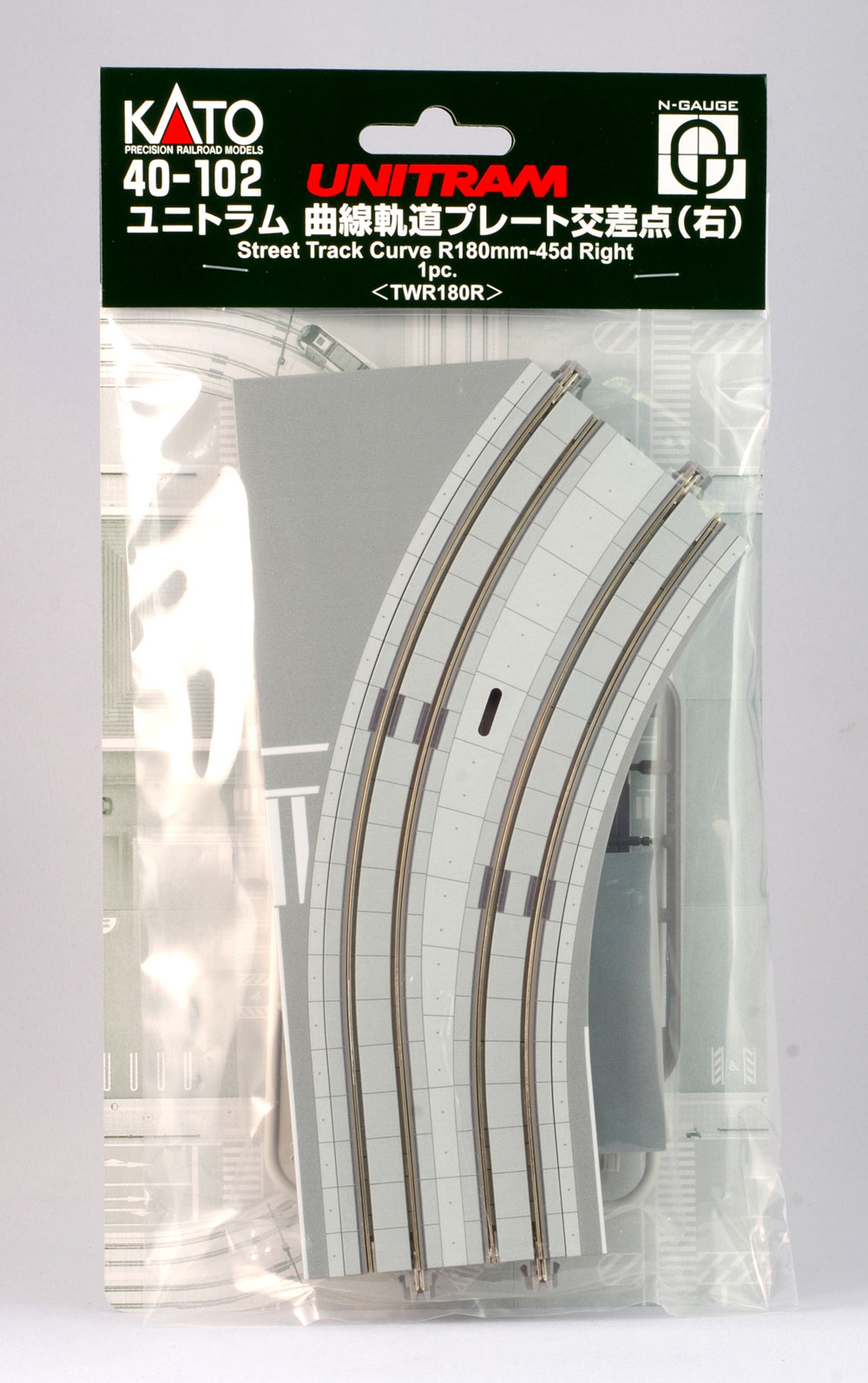 40-102 Unitram Gleis gebogen R180 45°, rechts