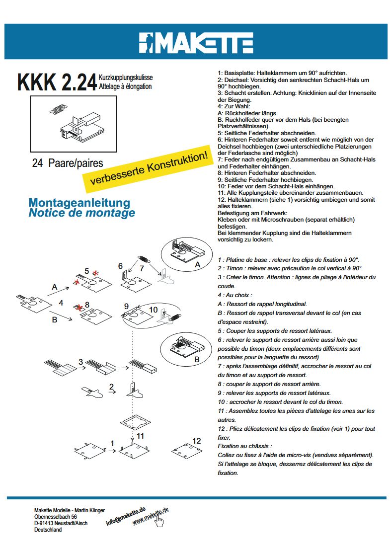 Makette KKK2.24 Kupplungskulisse klein - Großpack