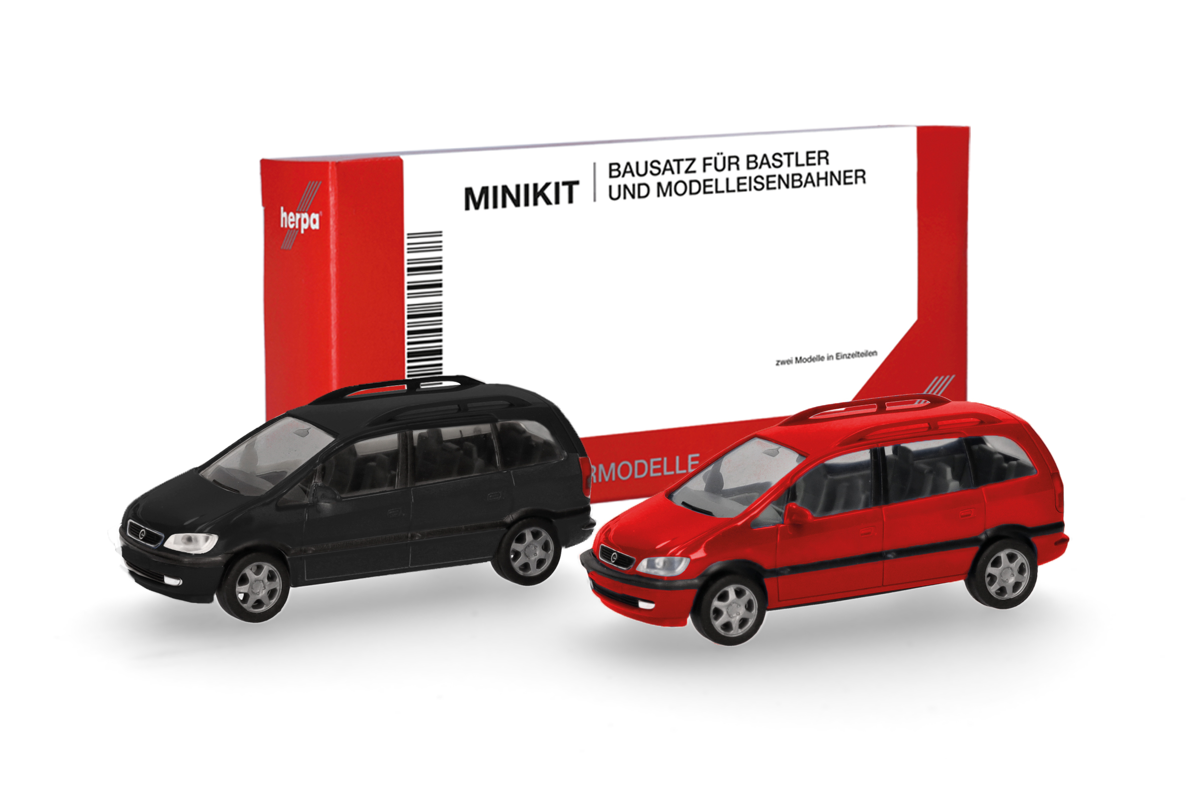 013932-002 MiniKit: 2x Opel Zafira schwarz/rot