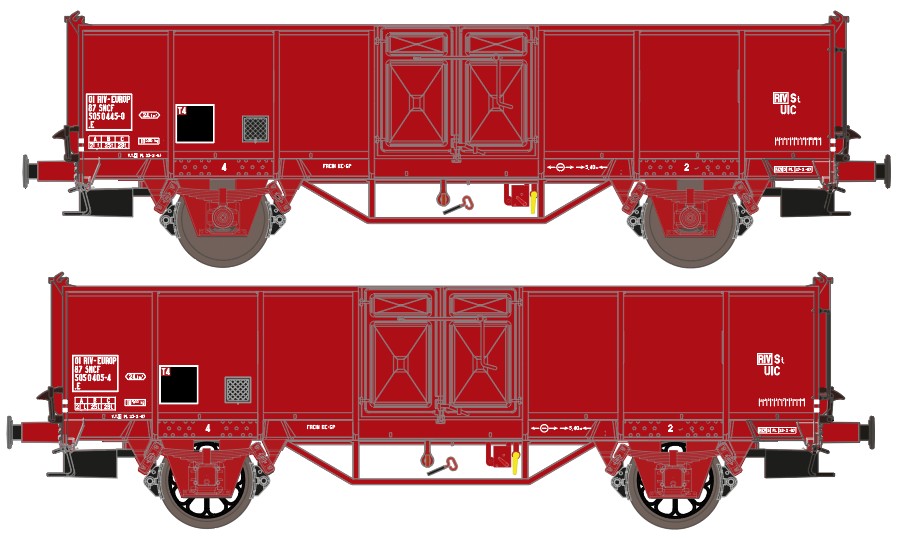 Exact-train 23953 SNCF offener Güterwagen-Set 2-tlg. Ep.4