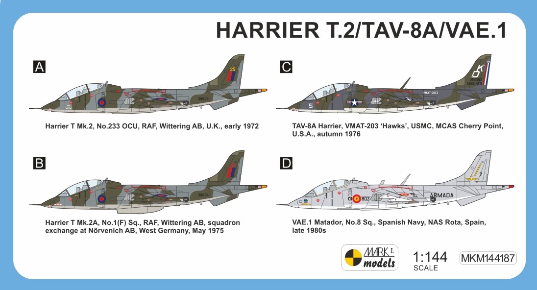 Mark 1 MKM144187 Harrier T.2/TAV-8A/TAV-8S 'Tall Fin'