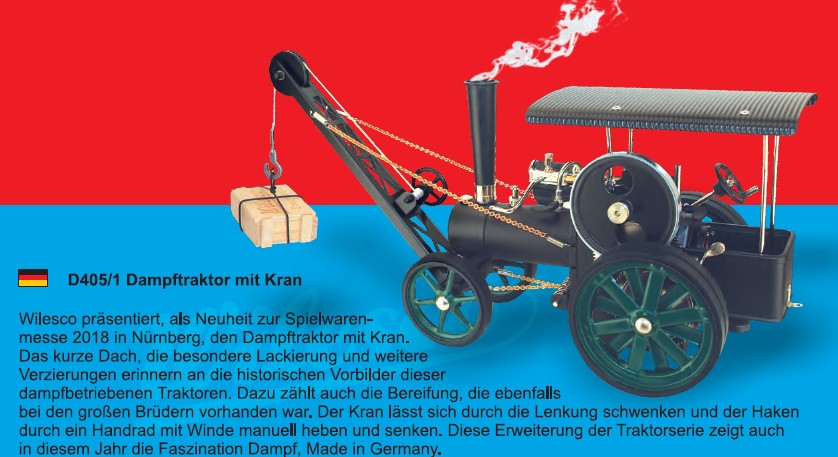 00405 D405 Dampftraktor blau