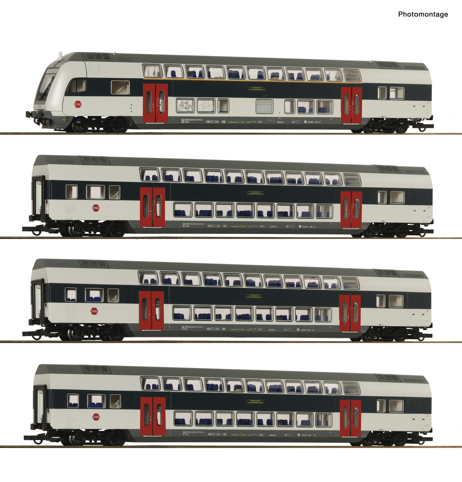 6210308 DSB Doppelstockwagen-Set 4-tlg. Ep.6