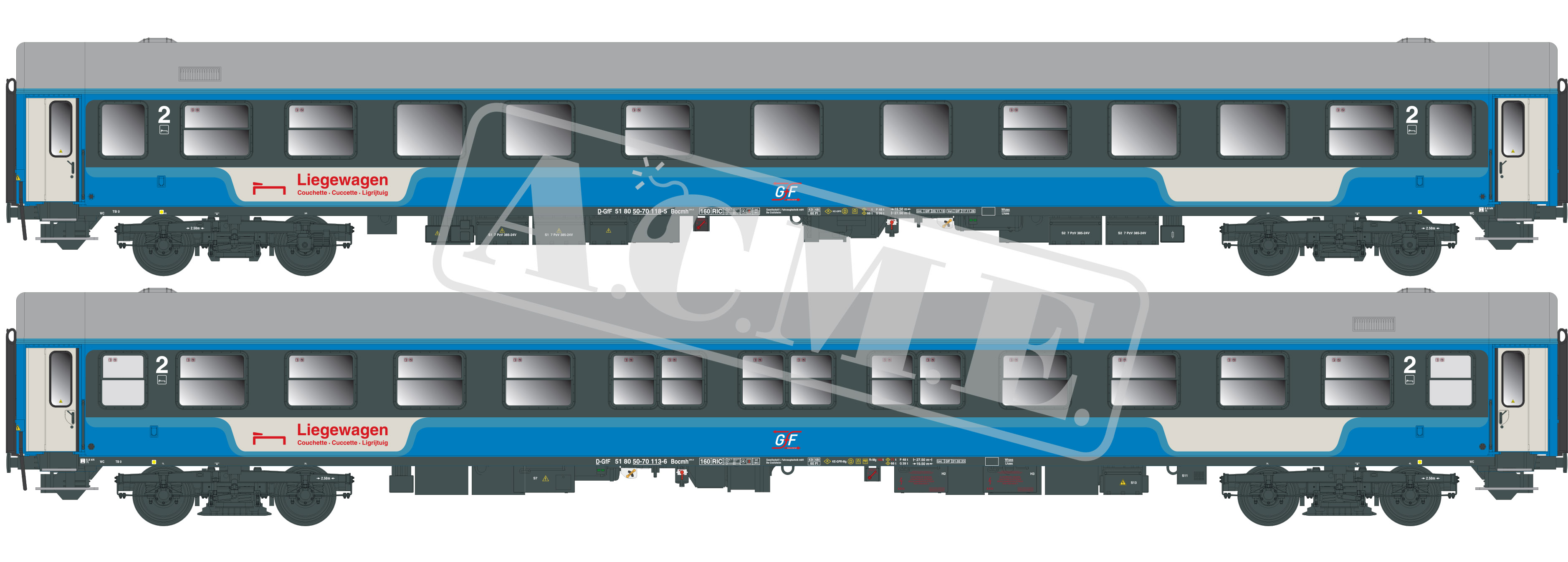 55394 GfF Liegewagen-Set Bocmh244.0 2-tlg Ep.6