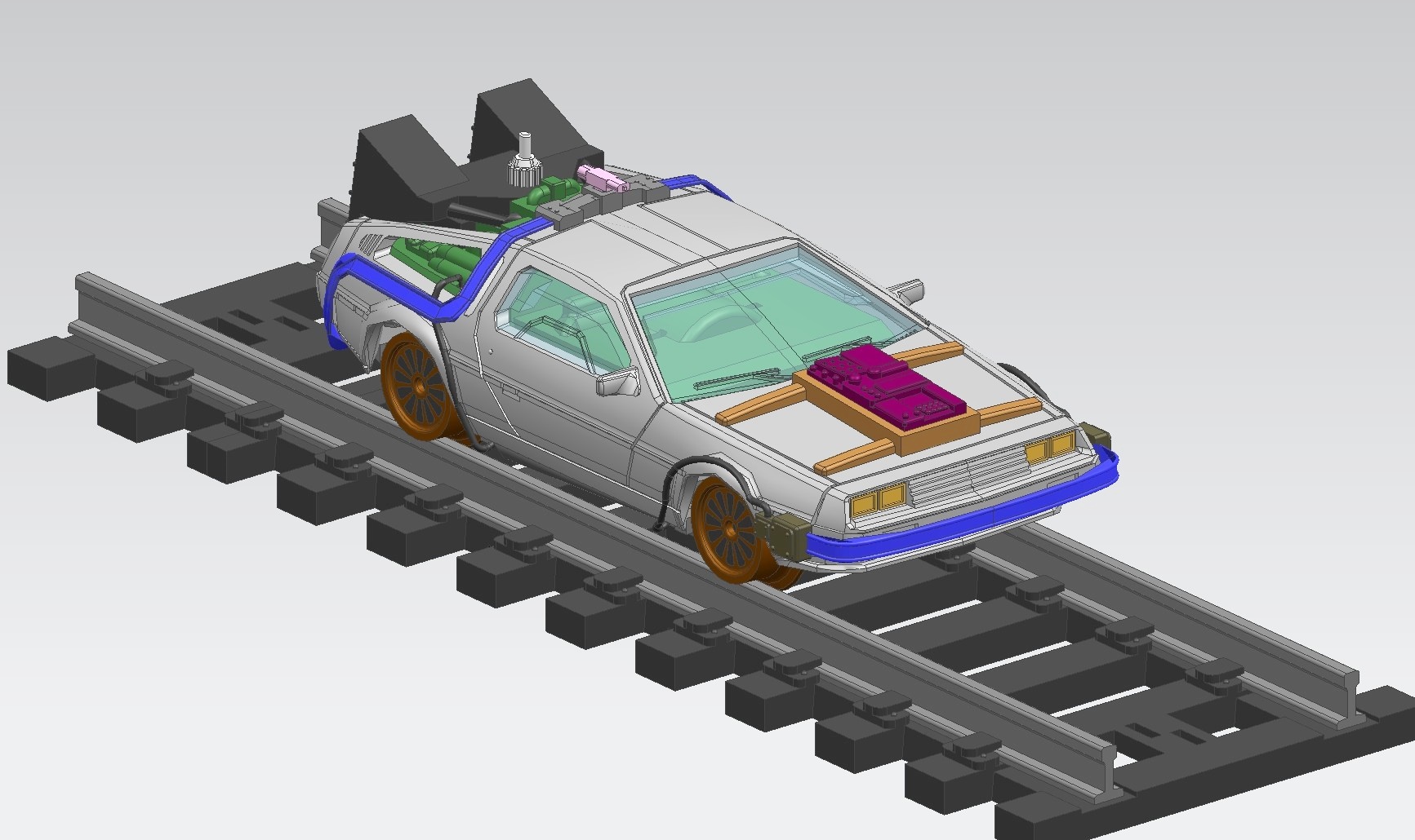 NA23302 DMC DeLorean Schienen-Zeitmaschine