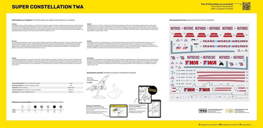 Heller 82391 L-1049G Super Constellation TWA