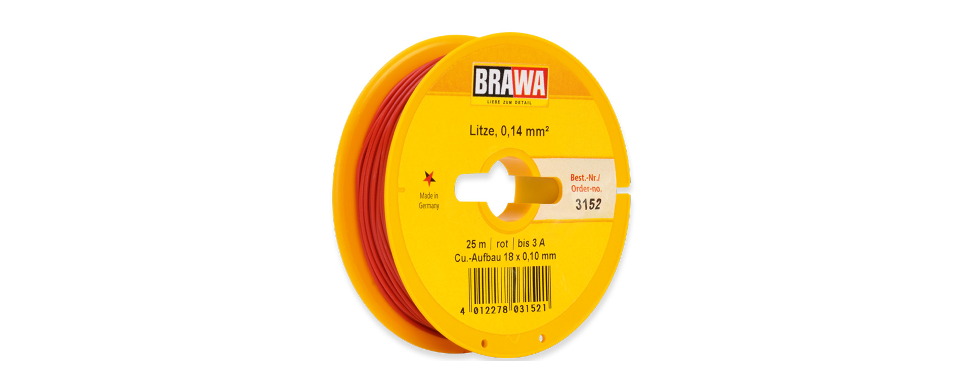 3152 Litze einadrig, rot 0,14 mm² 25 m