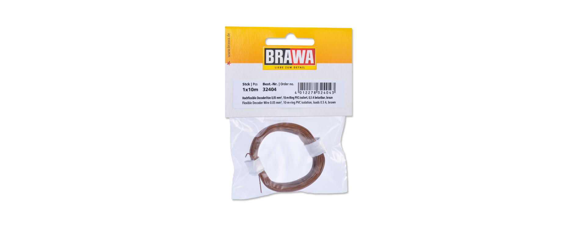 32404 Litze einadrig, braun 0,05mm² 10m