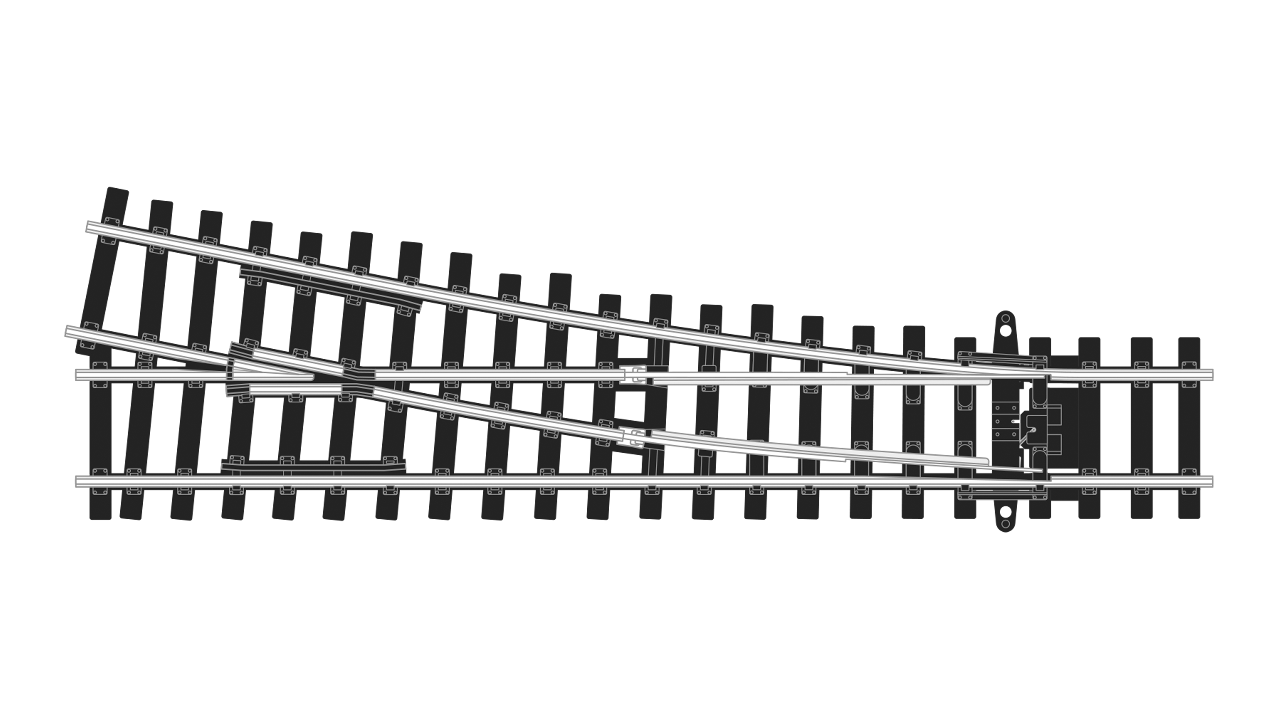 SLU1291 C55 Weiche rechts, L135mm, R466mm, 11,2