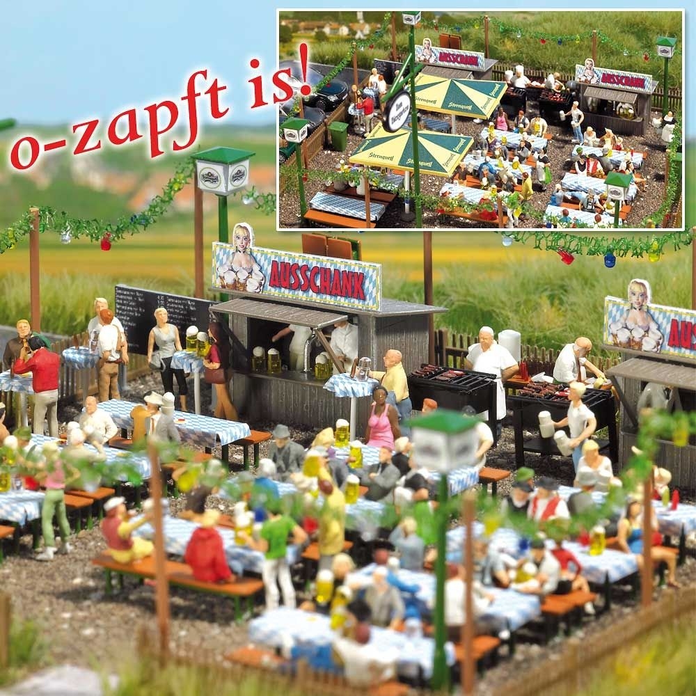 1046 Biergarten m. detailreicher Ausstattung