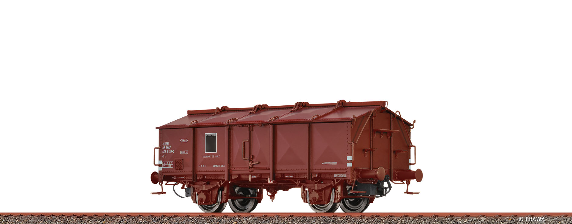 Brawa 50643 SNCF Klappdeckelwagen Fk Ep.4