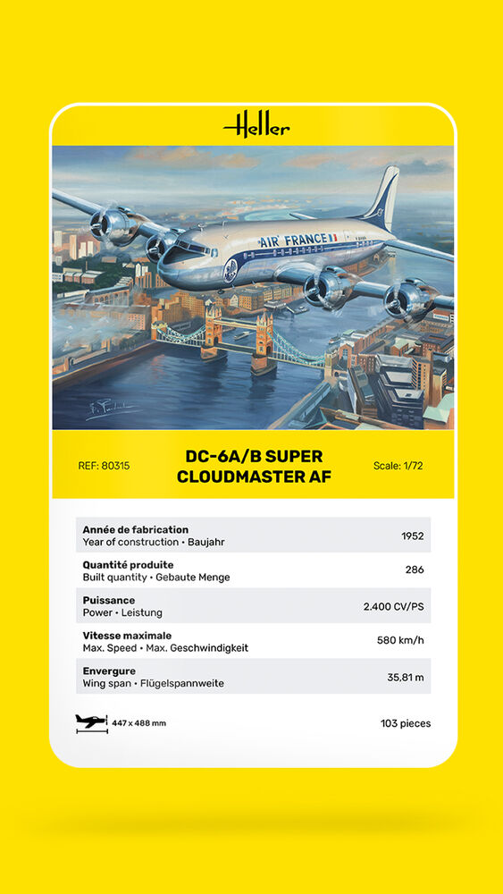 Heller 80315 DC6 Super Cloudmaster Air France