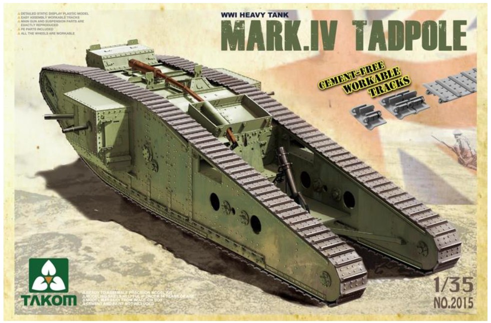 Takom 2015 WWI Battle tank Mark IV Tadpole w/Rear