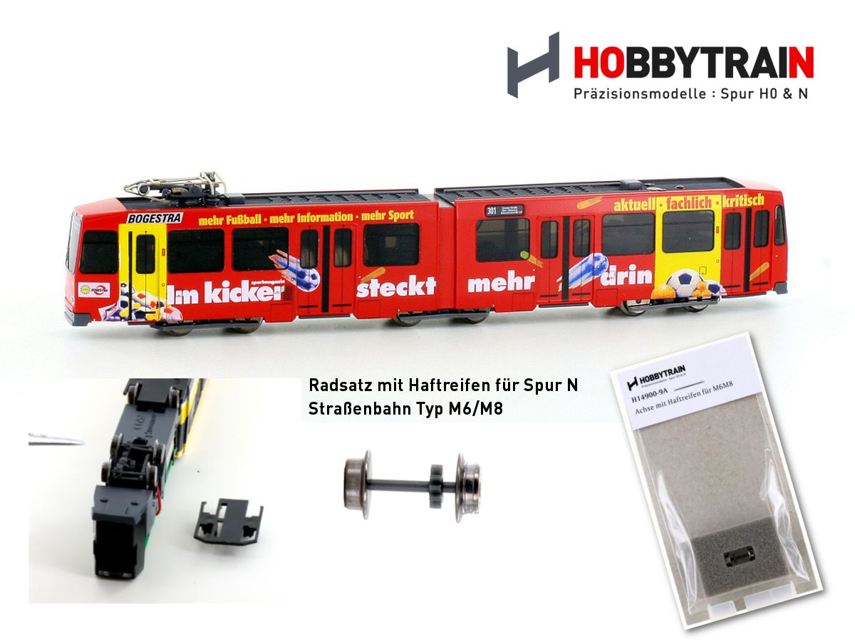 14900-9A Achse mit Haftreifen für Strab M6/M8