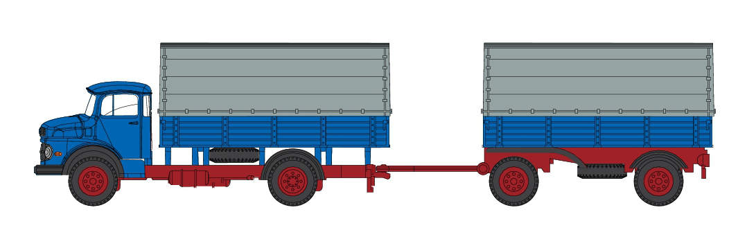 3482 MB L322 HZ Pritsche/Plane blau/rot
