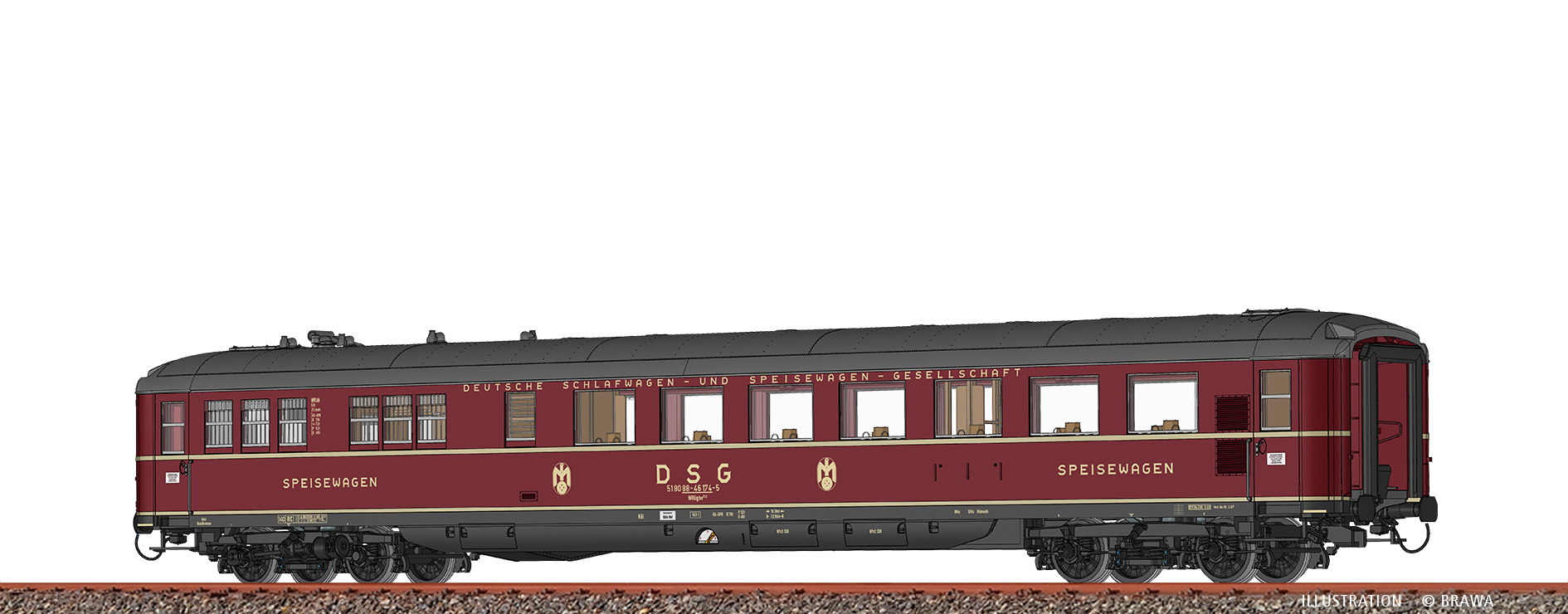 Brawa 51086 DSG Schürzen-Speisewagen WRüghe152 Ep.4