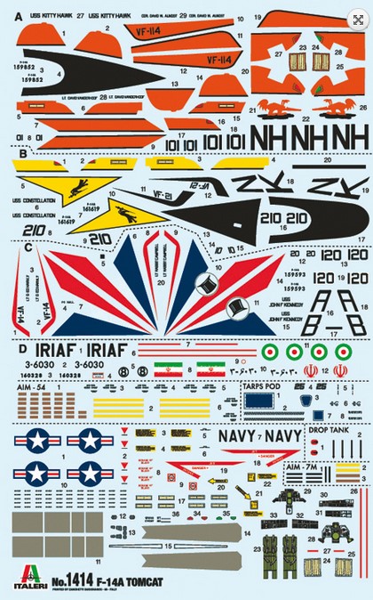 Italeri 1414 F-14A Tomcat Recessed Line Panels