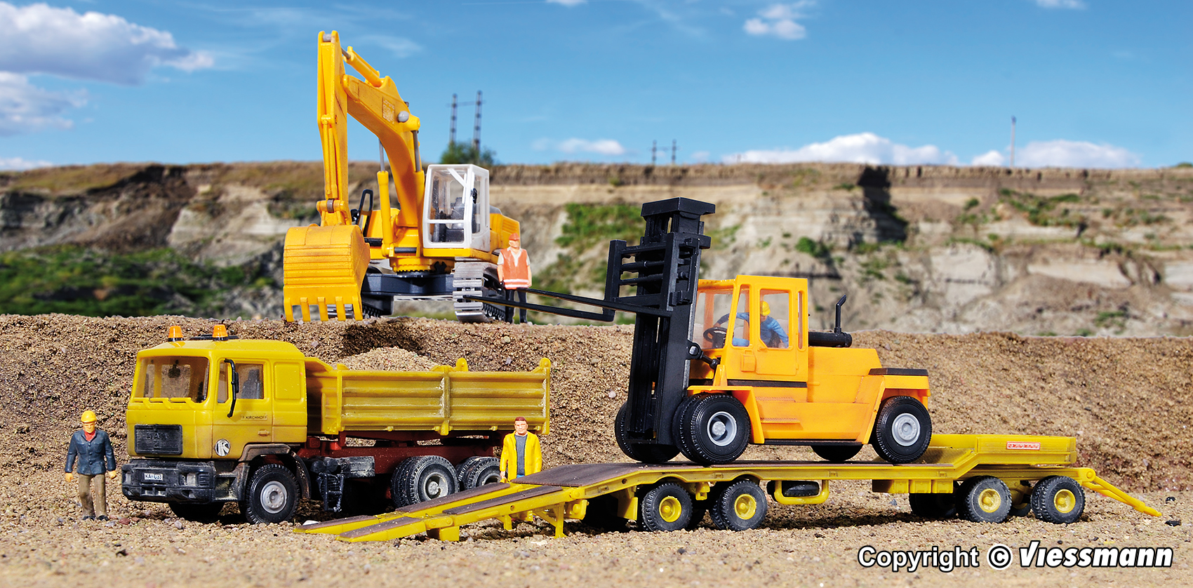 Kibri 14066 MAN F90 Muldenkipper Tieflade-HZ ocker