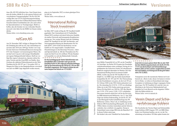 Edition Lan 938-7 SBB Re 420 - meistgebaute Schweizer Lok