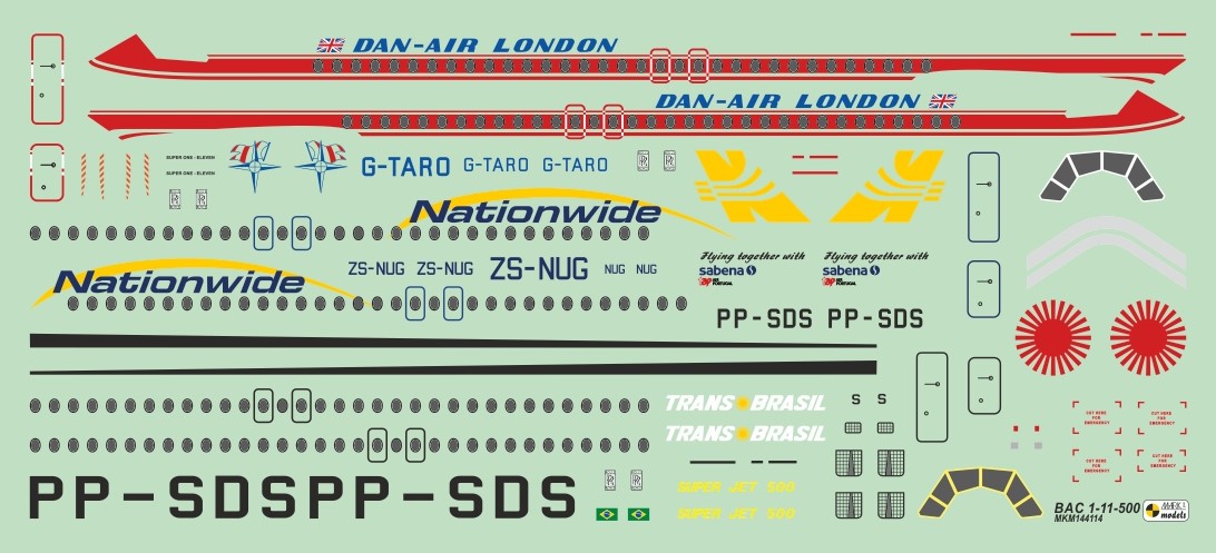 Mark 1 MKM144114 BAC 1-11-500 Dan-Air Nationwide