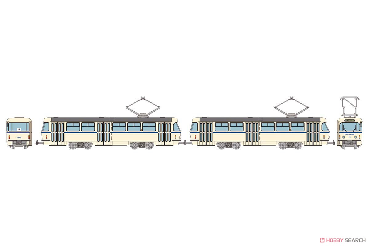 Tomytec 975728 LVB Straßenbahn-Set 2-tlg. Tatra Typ T3