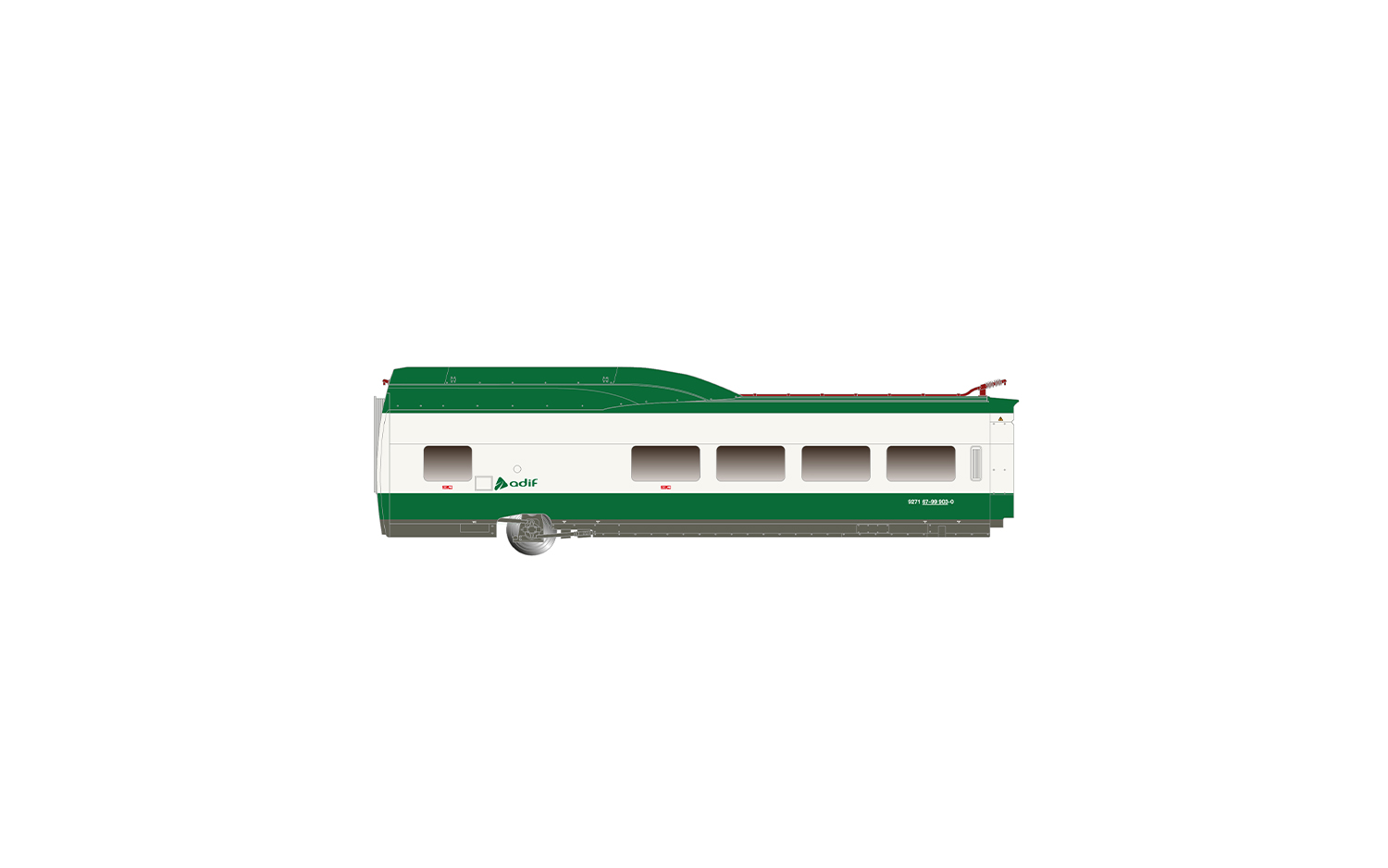 HE2030D ADIF, Messzug A330 Séneca“, weiß-grüne