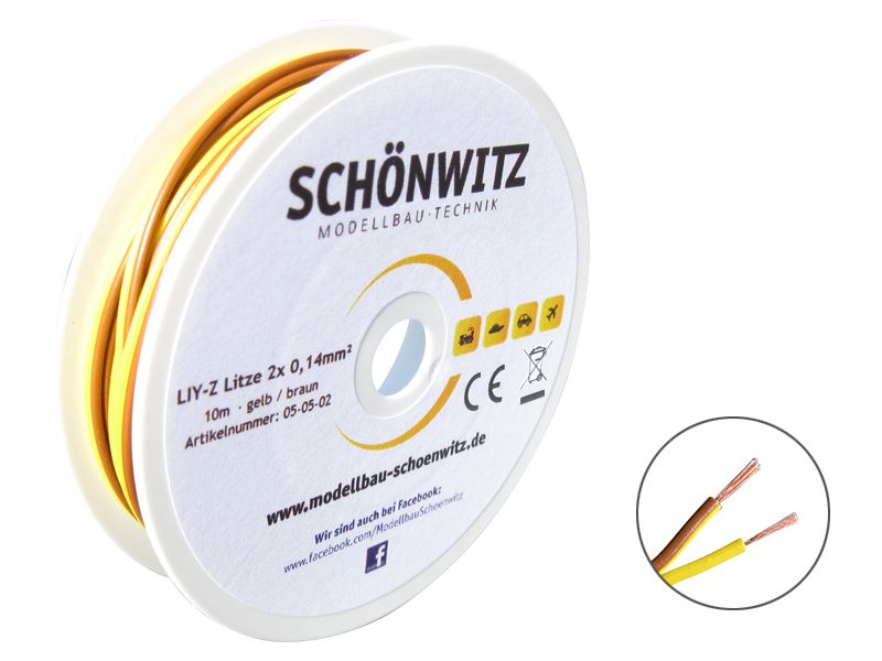 50217 Doppellitze 0,14mm² 25m braun/gelb