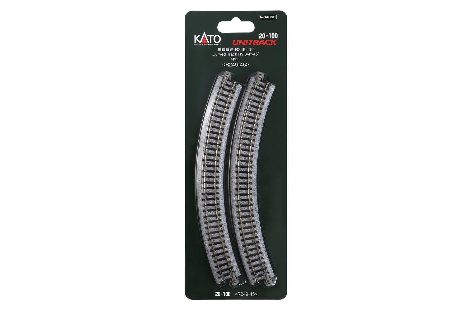 20-100 Gleis gebogen R249 45°, 4 St.
