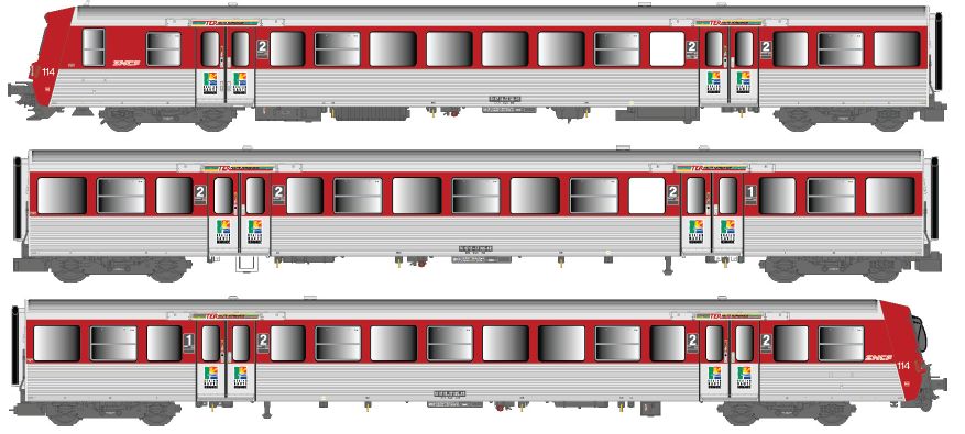 E41.09.16 SNCF Personenwagen-Set 3-tlg Ep.4b/5