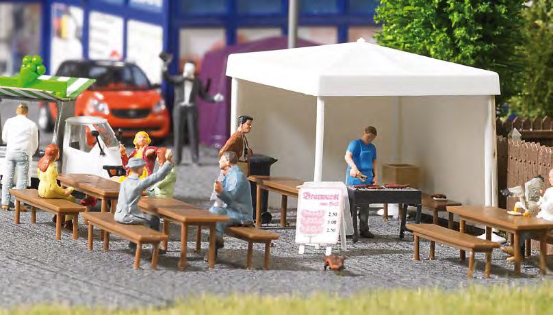 1828 Bratwurst-Grillstand H0