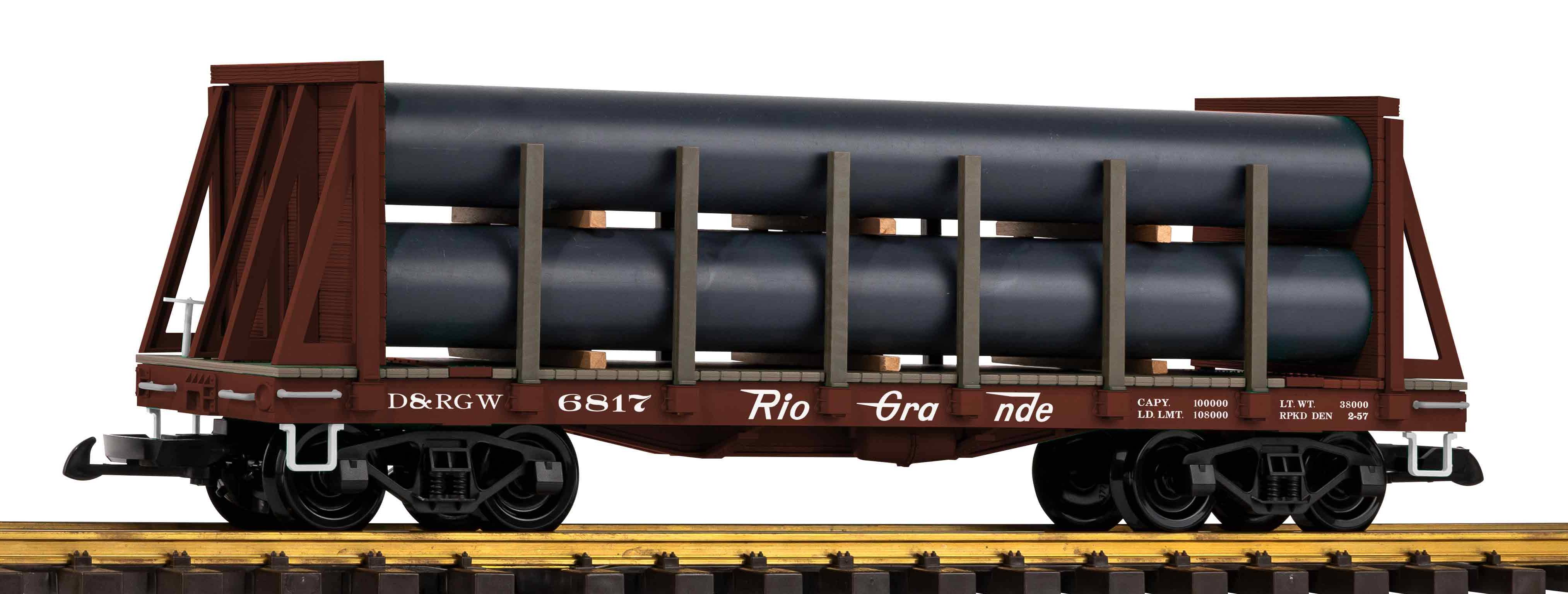 38795 D&RGW Rungenwagen mit Rohr-Ladung