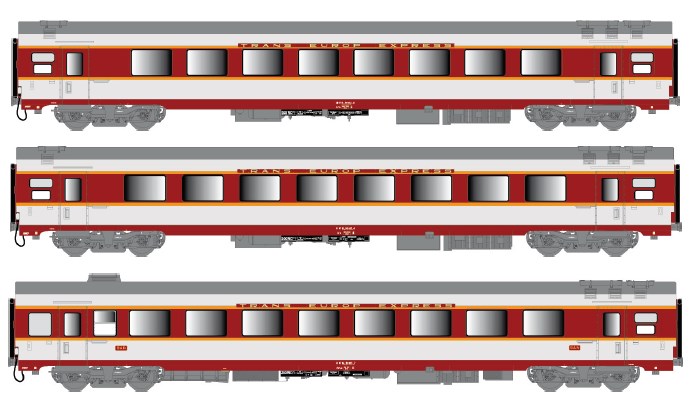40087 SNCF TEE Personenwagen-Set 3-tlg Ep.4b
