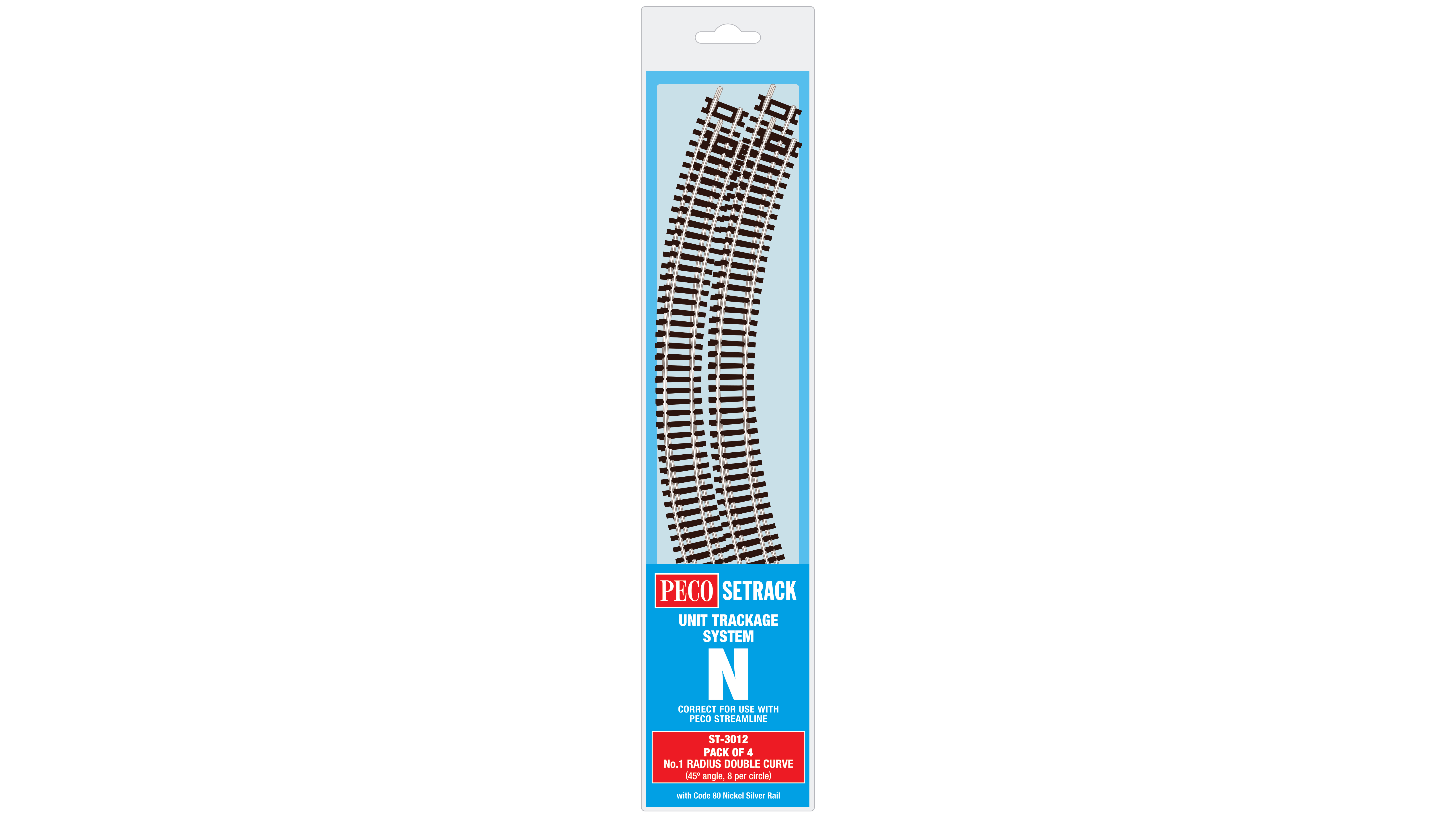 ST3012 C80 Gleis gebogen R1 - 228 mm, 45° (4)
