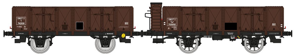 REE Modeles WB-832 SNCF Hochbordwagen-Set 2-tlg. Ep.3a