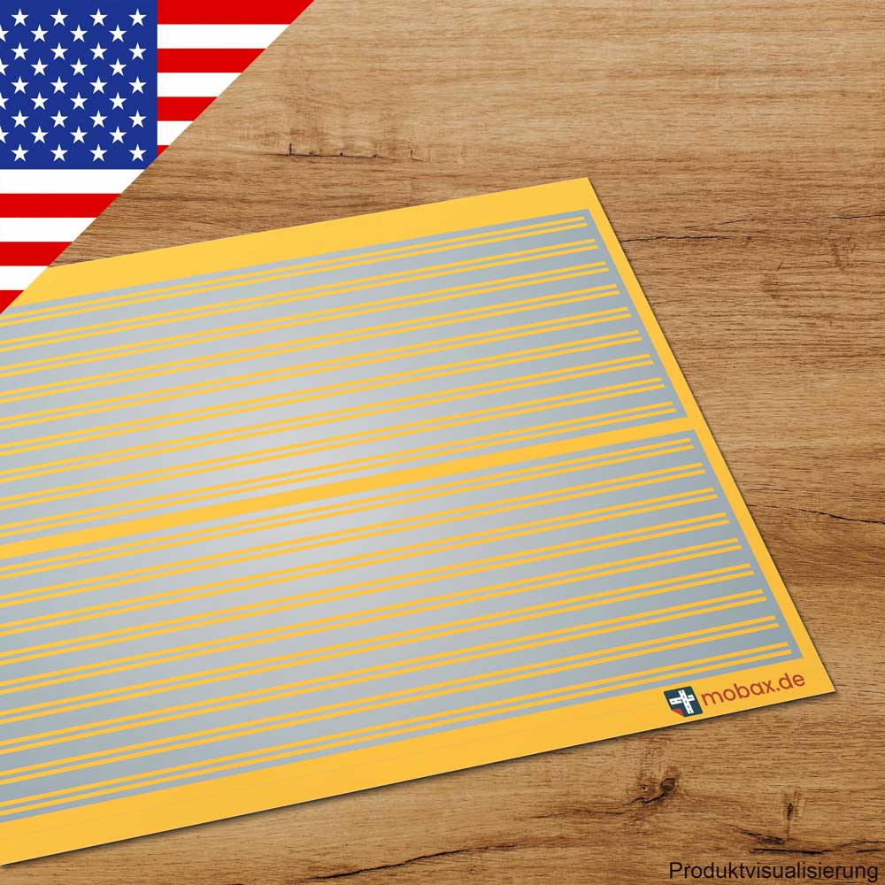 Mobax US-G-01-N Linien-Set (Doppellinien) gelb (USA)