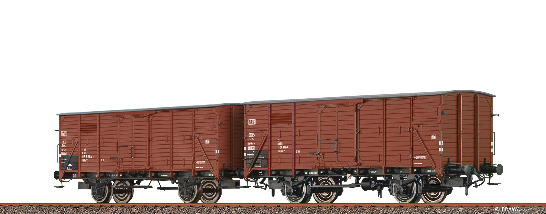 Brawa 50930 DB ged. Güterwg. Gklm191 Set 2-tlg. Ep.4
