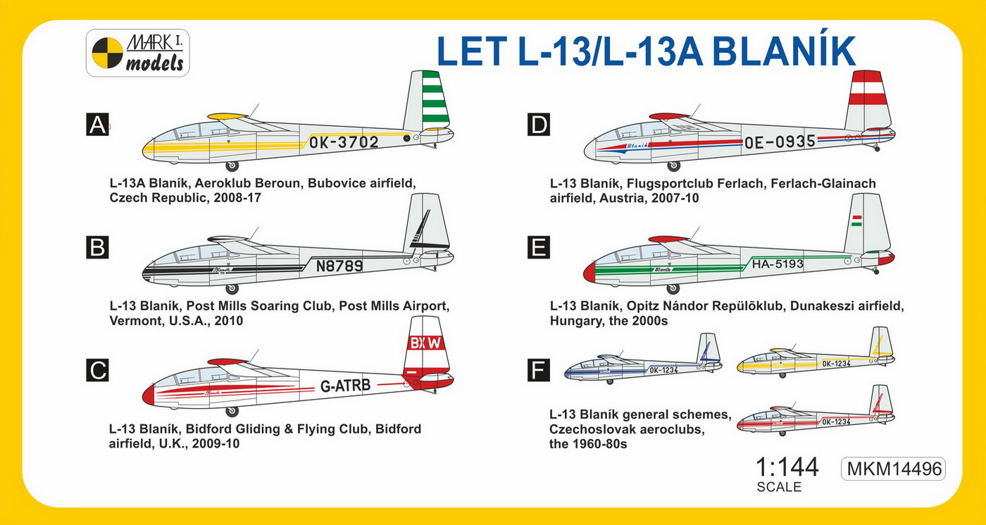 Mark 1 MKM144096 Let L-13/L-13A Blanik Aeroclub (2in1)