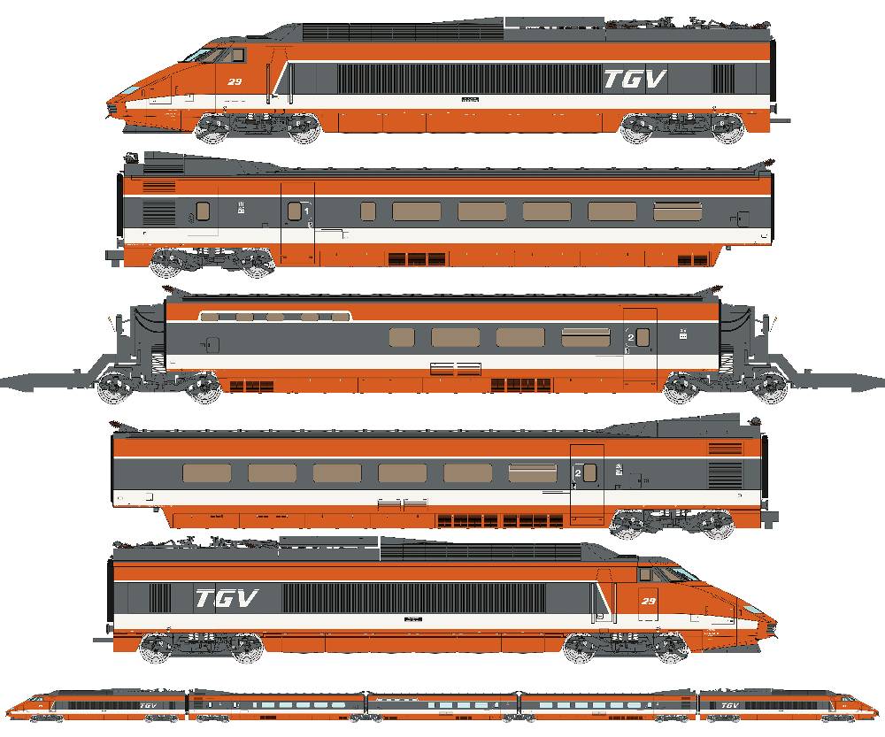 TGV-001 SNCF TGV Triebwagen Nr.69 5-tlg Ep.4