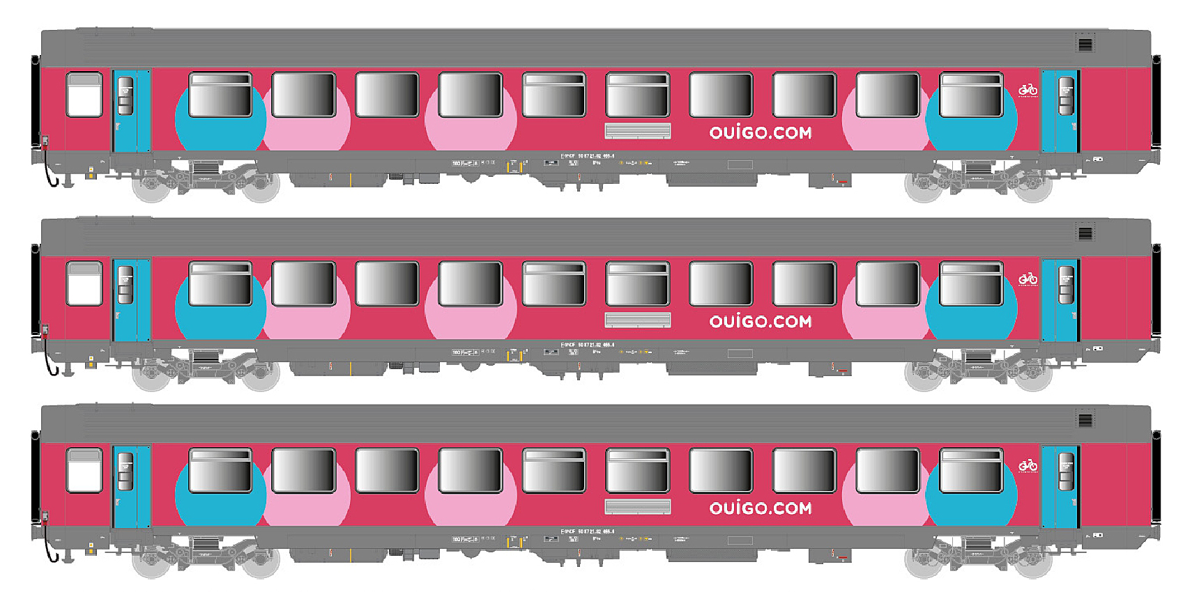 40992 SNCF OUIGO Reiszugwagen-Set 3-tlg Ep.6